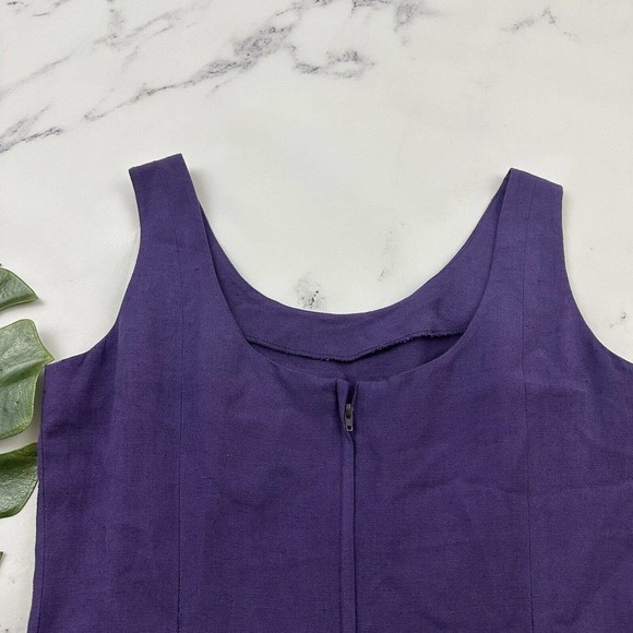 The Limited Vintage Linen Blend Sheath Dress Size 6 Purple Sleeveless 90s - Picture 7 of 9